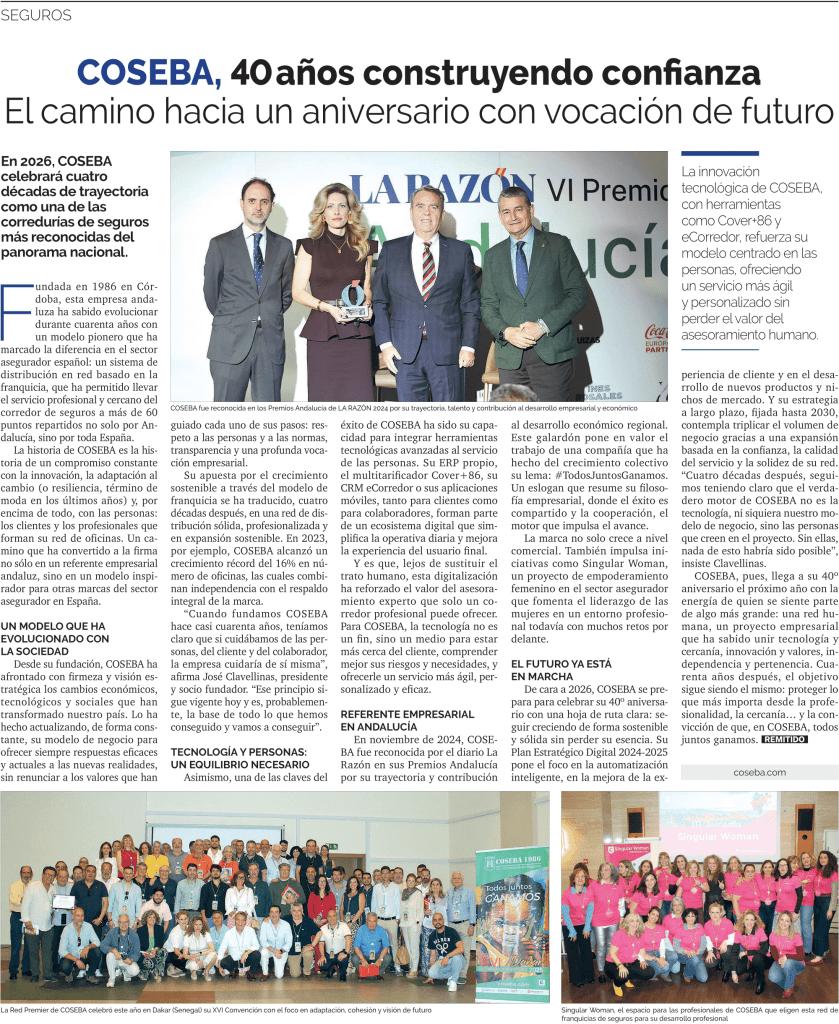 Reportaje sobre COSEBA en La Razón
